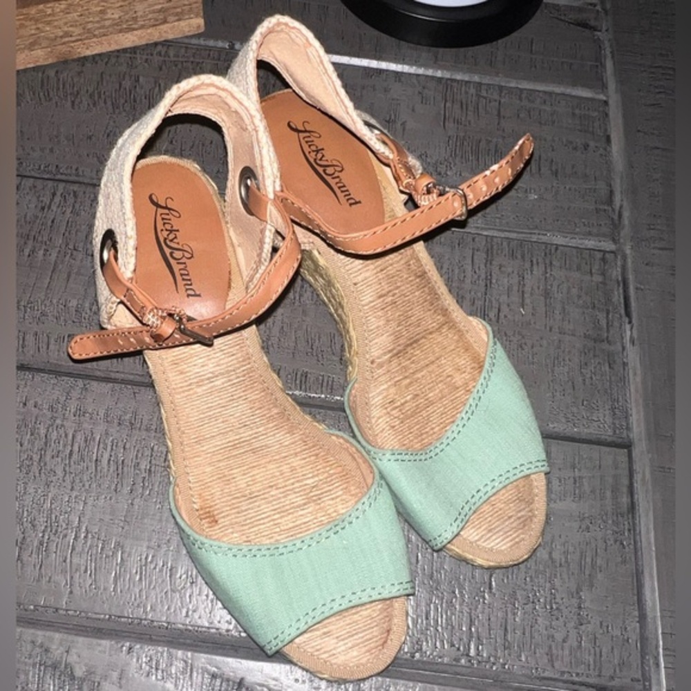 Lucky Brand Polka Dot Kyndra Espadrille Sandal - Size 7